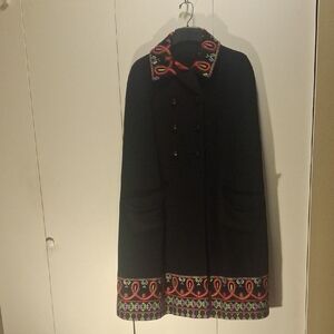 Vintage 1960s Stegari Hand Embroidered Cape Coat